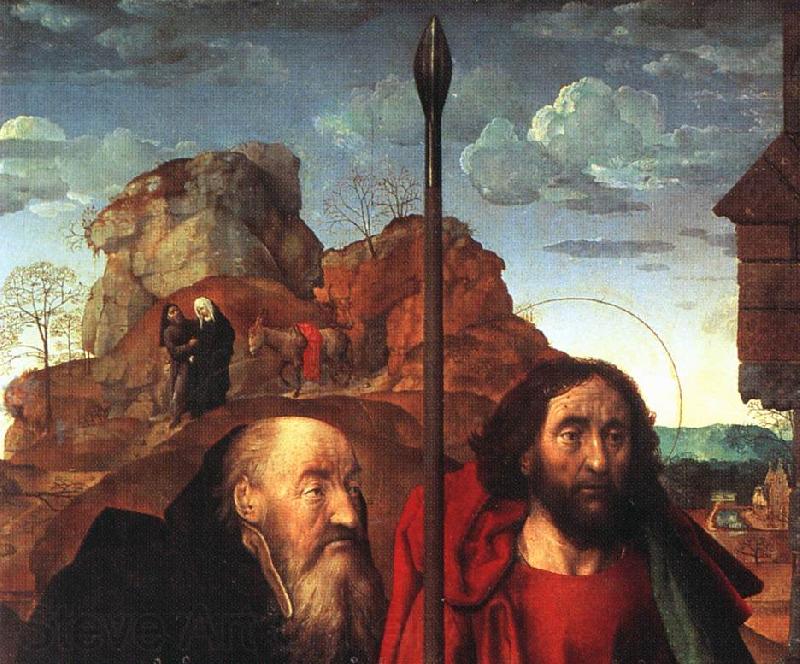 GOES, Hugo van der Sts. Anthony and Thomas with Tommaso Portinari Spain oil painting art